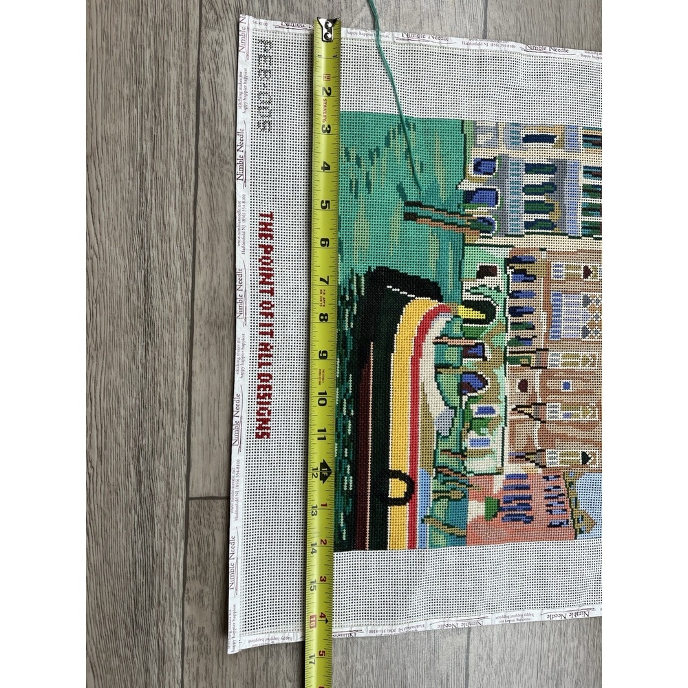 The Point Of It All Handpainted Needlepoint Canvas Canals Gondolas Venice Italy - Picture 6 of 13